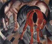 Franz Marc Horse with two foals oil painting reproduction